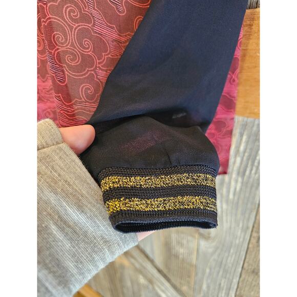 Scotch & Soda P PETITE Sheer relaxed red black puff sleeve EUC whimisgoth silk? - Picture 3 of 9